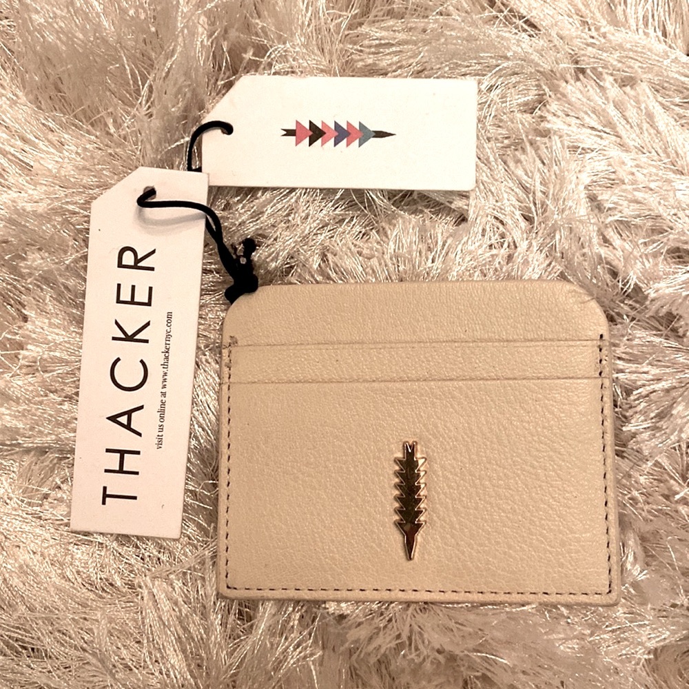 Thacker leather card wallet, NWT